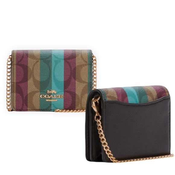 🆕COACH Gold/Khaki Multi Stripe - Picture 2 of 8